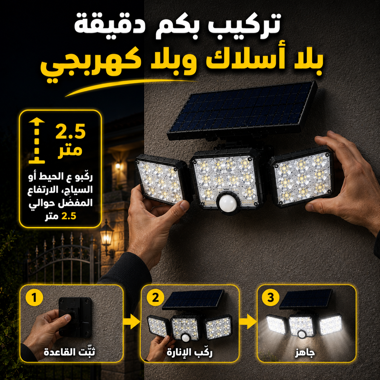Triple LED Solar Light