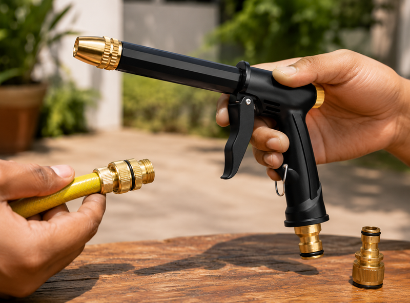 Easy connect to any standard garden hose